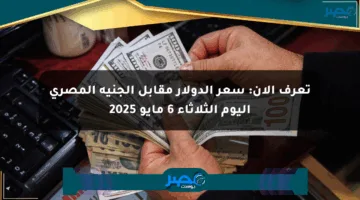 تعرف الآن: سعر الدولار مقابل الجنيه المصري اليوم الثلاثاء 6 مايو 2025